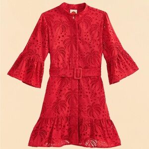 Farm Rio Red Palm Tree Mini Dress